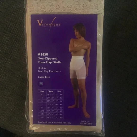 Design Veronique Non Zippered TRAM Flap Girdle #1450 Latex Formaldehyde Free Med - Picture 3 of 6